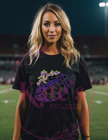 Outlaws Football Faux Glitter Cheetah Shirt